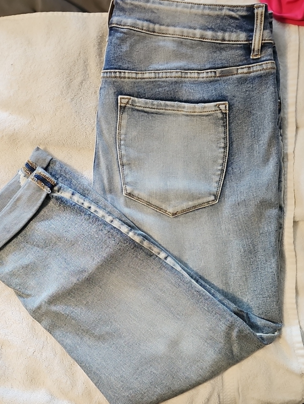 KanCan Light Wash Boyfriend Blue Denim Jeans - Single Back Pocket
